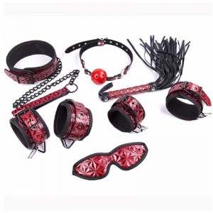 Черна / червена играчка за секс за възрастни BDSM реквизит комплект робство N16997