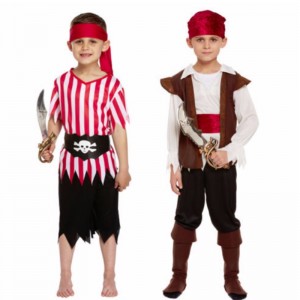 Детски пиратски костюм момчета Карибска книга Седмица Ден Фантазия на дрехи Хелоуин