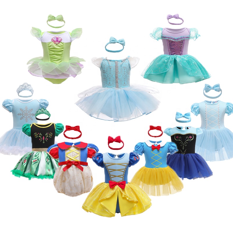 Хелоуин момичета принцеса Ромпер 1 2 -годишна рокля рокля фантазия приказни дрехи за новородени Елза Ариел Рапунзел Бел Рокля
