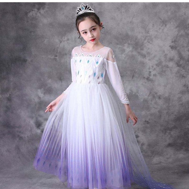 Cos110 момичета рокли принцеса косплей елза рокля Хелоуин облекло фантазия телевизия&филм костюм деца