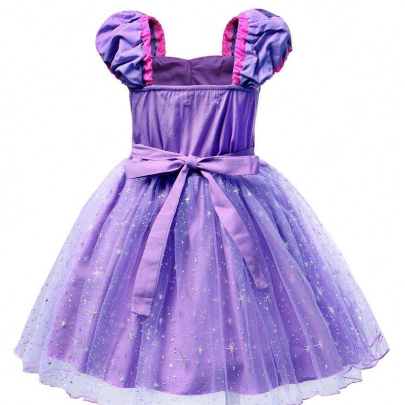 Висококачествена Rapunzel Princess Dress за рокля за парти заплетени герои Косплей момичета рожден ден рокля за парти за 1-4 години