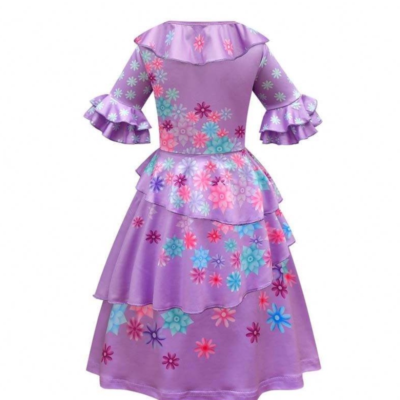 Нов продукт 2022 деца момичета Mirabel Madrigal Cosplay Outfit Ress Up Encanto Isabela Dress With Bag Wig HCIS-006