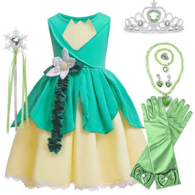 Деца Хелоуин Костюм Tiana Costume Princess and the Frog Costume for Girls HCTB-007