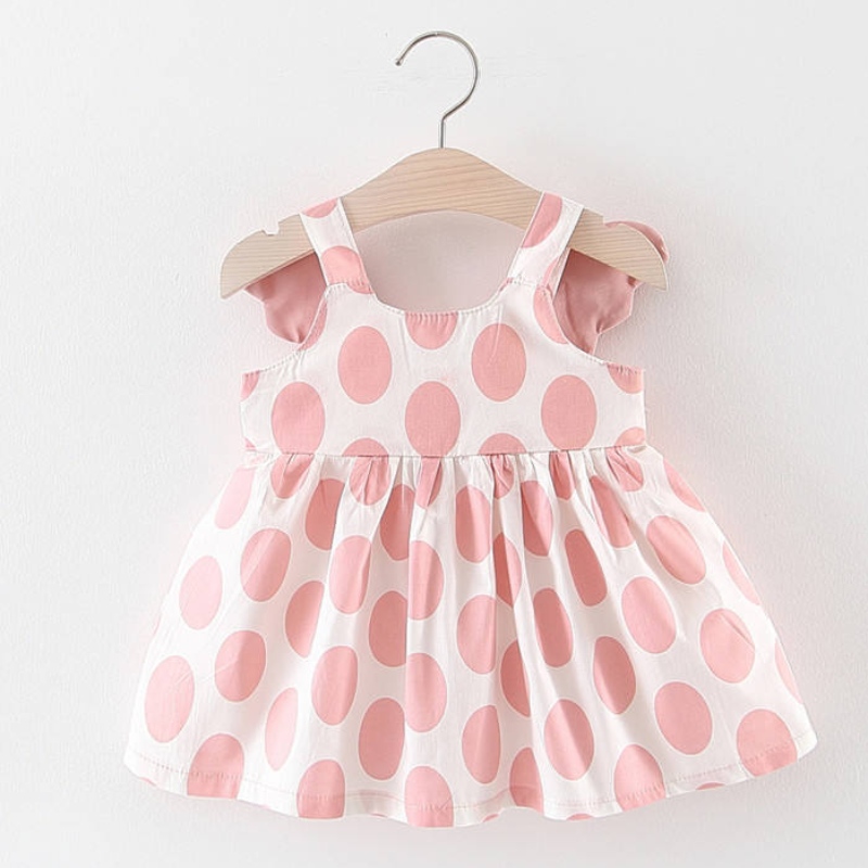 Търговия на едро 2pcs бебе момиче рокля комплекти новородено без ръкави за рожден ден принцеса парти печат цветни рокли с шапка