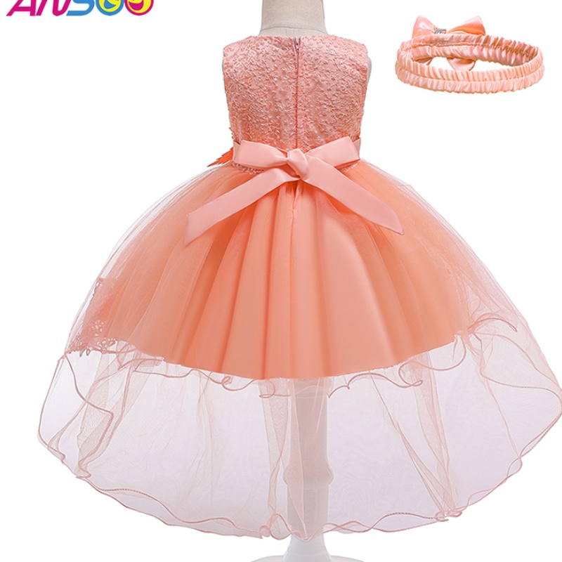 Ansoo Pretty Peach Children \\\\ Girl Rishing Princess Flower Orange сватбена рокля за момиче