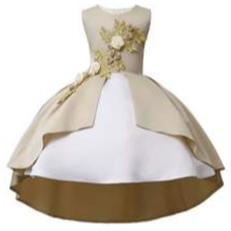 2022 г. Нови европейски и американски деца, дрехи за момичета принцеса принцеса пола Изпълнение на дрехи Бродирана рокля