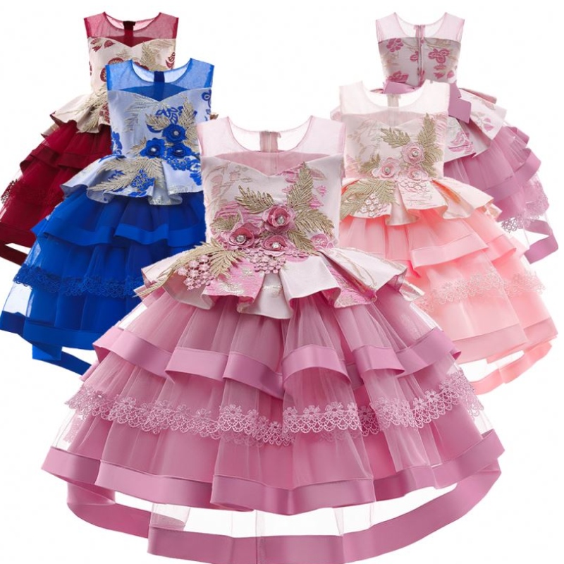 Baige Hot Selling Multi-Layerire Baby Girl рокля рокля с памук момиче принцеса парти рокли момичета туту рокля за парти