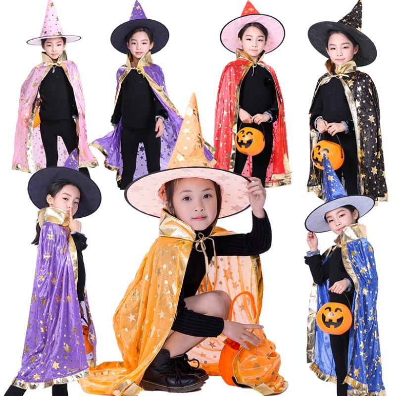 Хелоуин наметало деца косплей вещица наметало магьосник магьосник магьосник сценично изпълнение костюм шапка