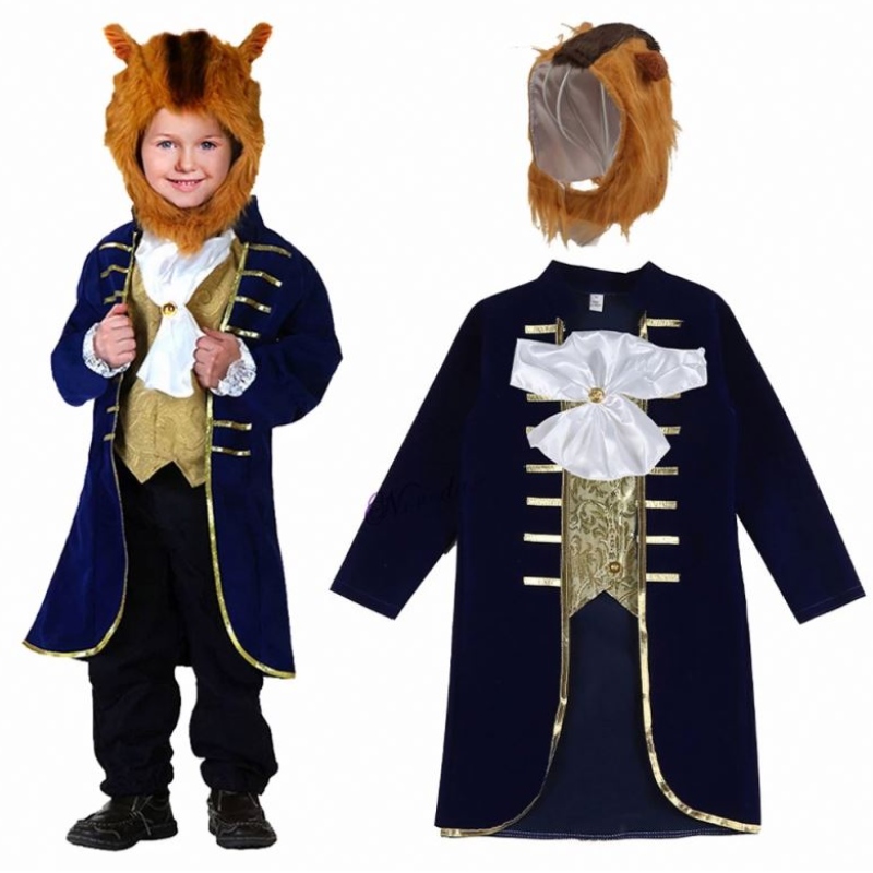 Бебе момче малко дете Хелоуин Косплей звяр Принц Деца Принц Костюм с шапка вратовръзка HCBL-014