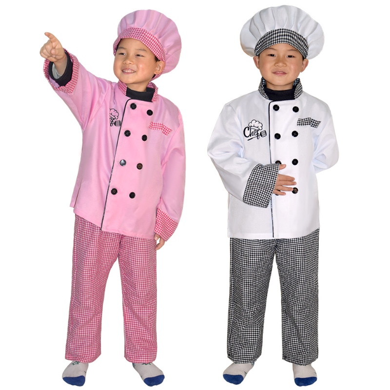 Нов стил детски готвач костюм Хелоуин парти косплей дрехи Ролета Играйте момиче и момче и момче