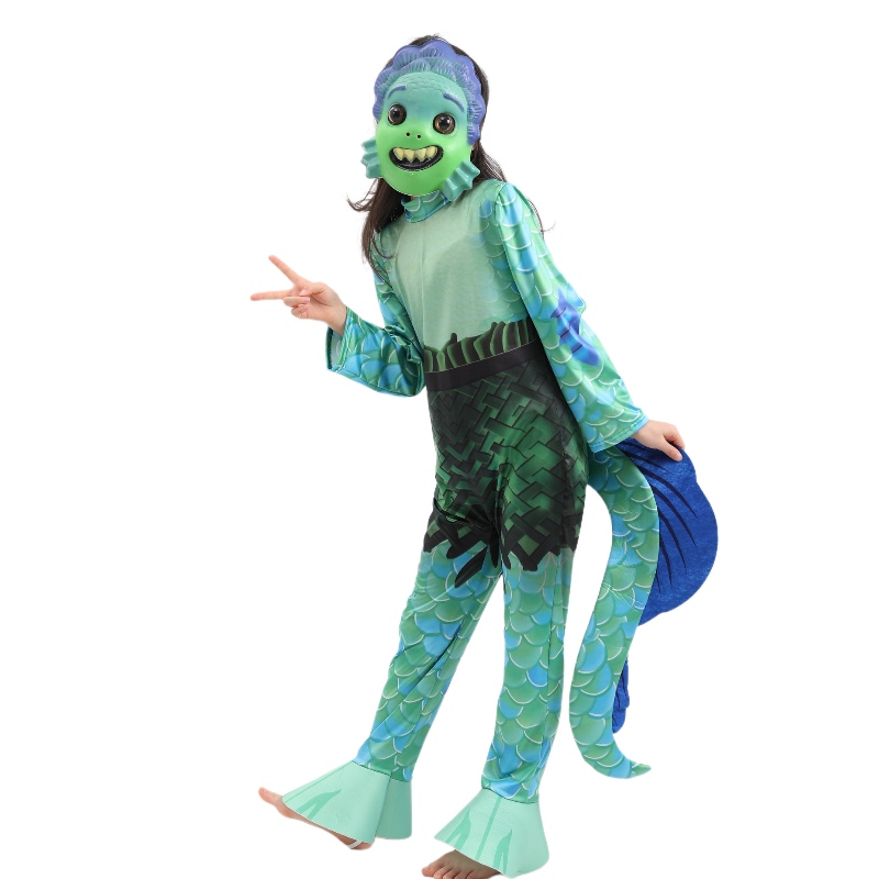 Нов стил Kids Movie Sea Monster Cosplay Jumpsuit Boys Luca Halloween костюми за деца