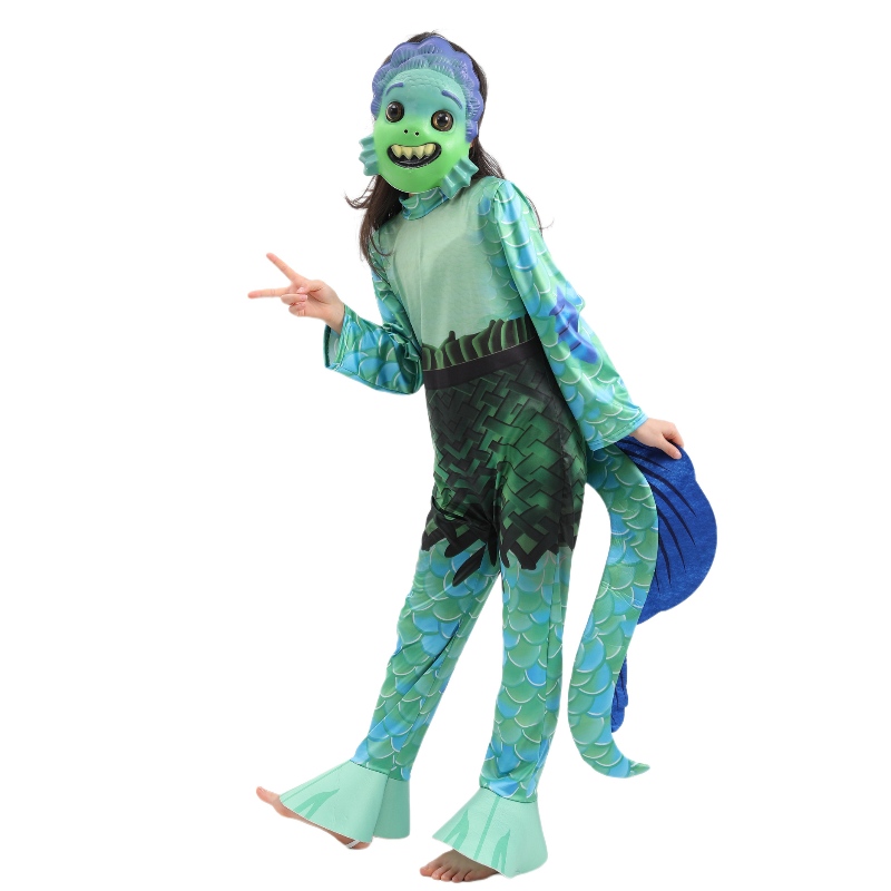 Детски костюм на костюма на Лука Карнавал и корица за лице за деца