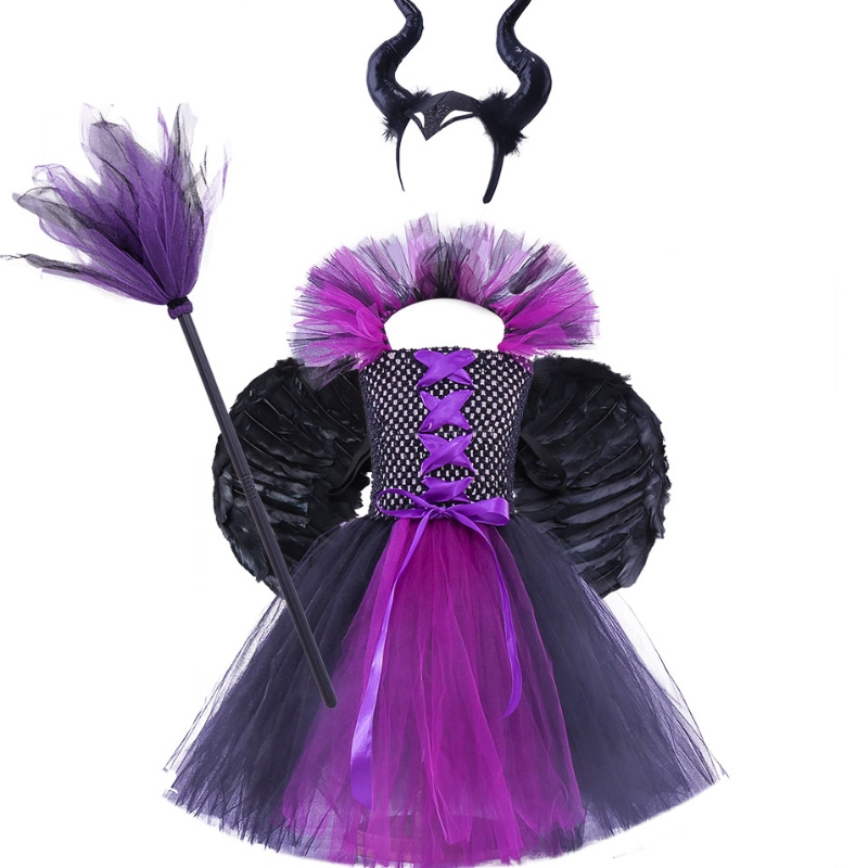 Amazon Hot Selling Children \\\\ Halloween Ressing Girls Tutu Dress Witch Belly Band